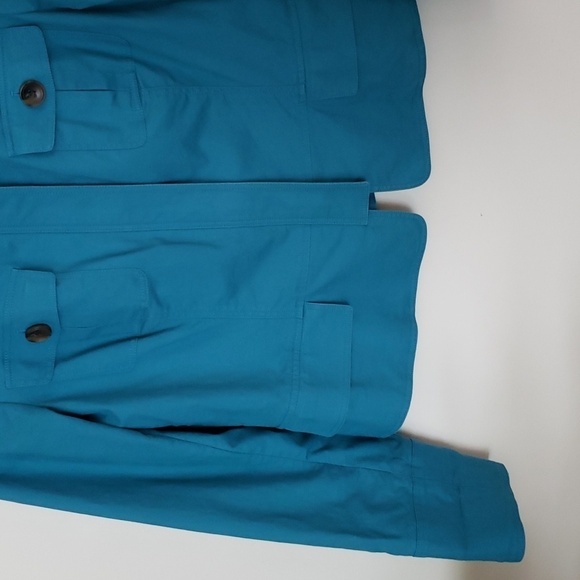 Lafayette 148 blue jacket, military style, spring fall jacket, women's size 12 - Picture 5 of 15